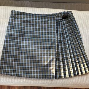 Wild Fable Blue and Gray Plaid Mini Skirt